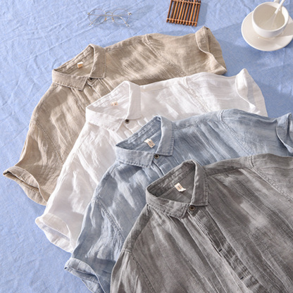 Versatile men's relaxed fit short-sleeve summer shirt, great for casual outings or beach trips.