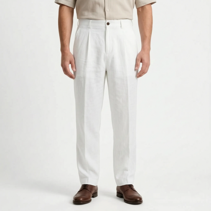 Comfortable men's relaxed fit pants in a light fabric, designed for all-day versatile wear.