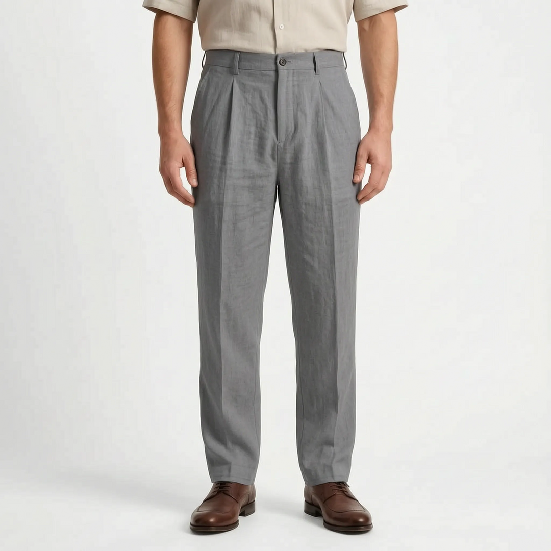 Modern men's straight leg pants in a classic design, offering a relaxed fit for ultimate comfort.
