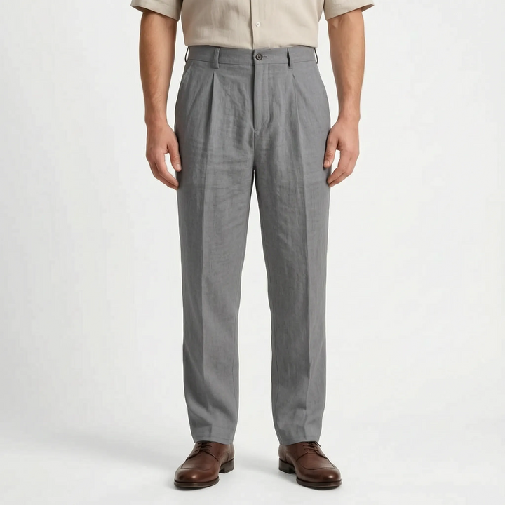 Modern men's straight leg pants in a classic design, offering a relaxed fit for ultimate comfort.