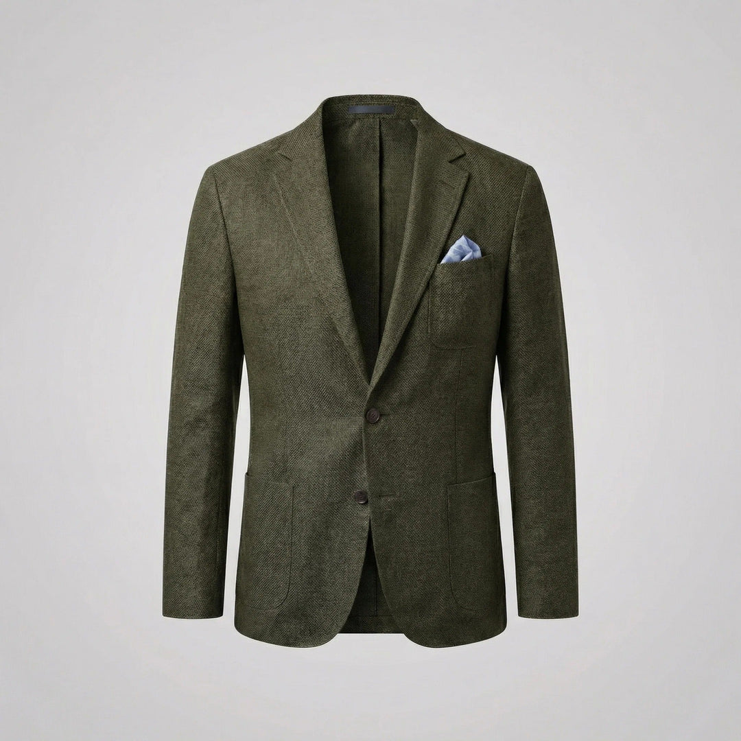 Relaxed fit men's summer blazer jacket, suitable for smart casual and everyday fashion.