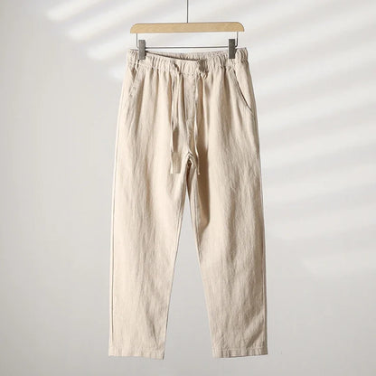Comfortable men's relaxed fit summer trousers, ideal for casual daily wear and warm weather versatility.