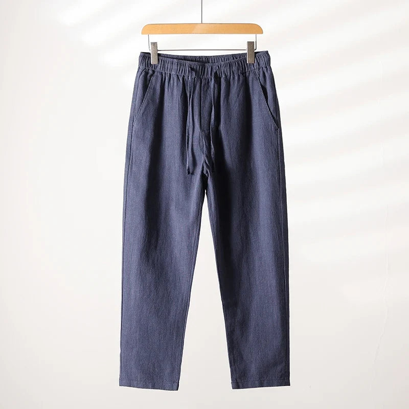 Stylish men's relaxed fit casual pants for summer, offering breathability & comfort for warm days.