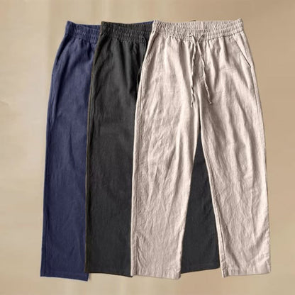 Versatile men's relaxed fit summer pants in a neutral tone, great for comfortable daily casual wear.