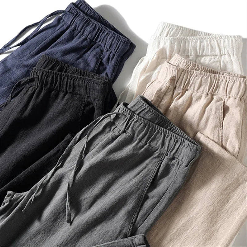 Relaxed fit men's summer casual pants with breathable fabric, offering comfort & style for warm weather daily wear.