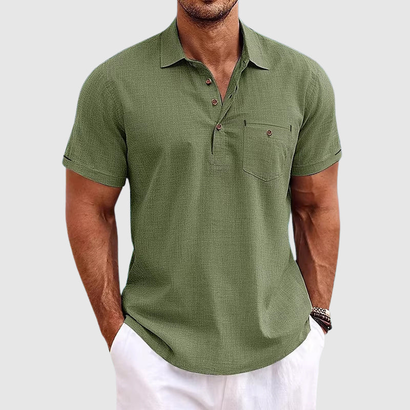 Comfortable men's relaxed fit polo shirt, essential for versatile summer fashion and casual wear.