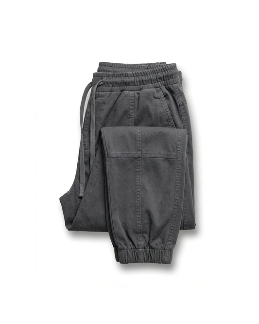 Men's relaxed fit tapered leg joggers with drawstring waist, ideal for casual wear & comfort.