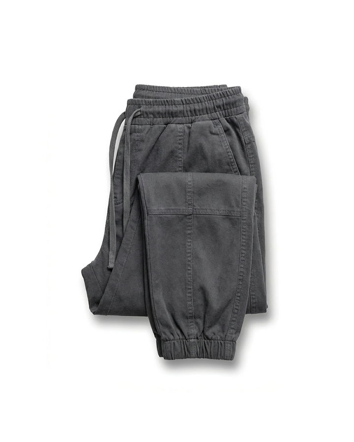 Black men's activewear joggers, relaxed fit tapered leg, perfect comfort pants for athletic and daily casual wear.