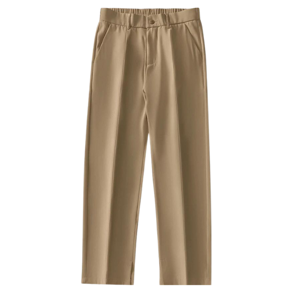 Men's relaxed fit tapered pants, elastic waist, perfect comfortable casual bottoms for daily use.