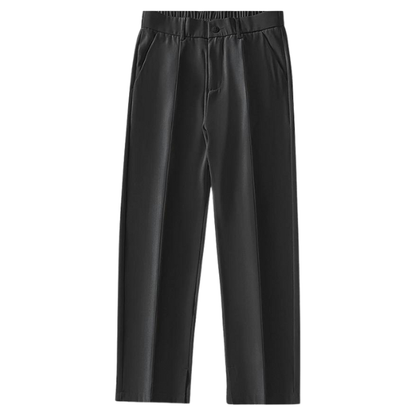 Men's casual relaxed fit tapered pants, flexible stretch fabric & elastic waist for active comfort.