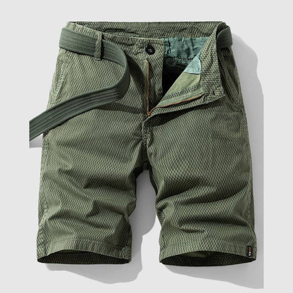 Front view of men's fashionable relaxed fit urban shorts, essential for summer and casual outfits.