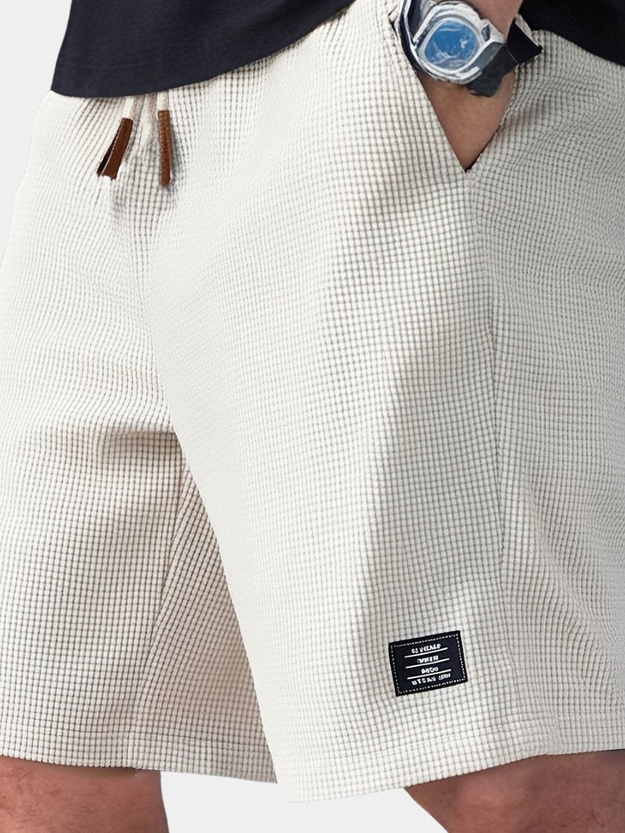 Men's relaxed fit waffle knit shorts for ultimate comfort. Perfect casual summer everyday wear.