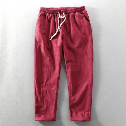 Stylish men's loose-fit Zen pants, ideal versatile bottoms for effortless comfort & modern menswear.