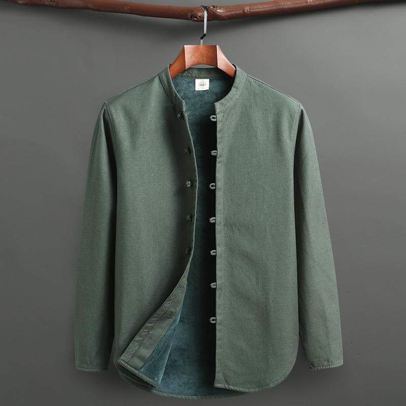 Premium men's relaxed fit Kyoto lounge set, comfortable homewear with stylish mandarin collar.
