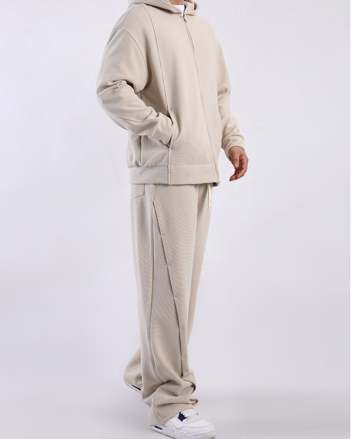 Soft touch men's straight leg waffle knit sweatpants, ideal for casual everyday style & athletic bottoms.