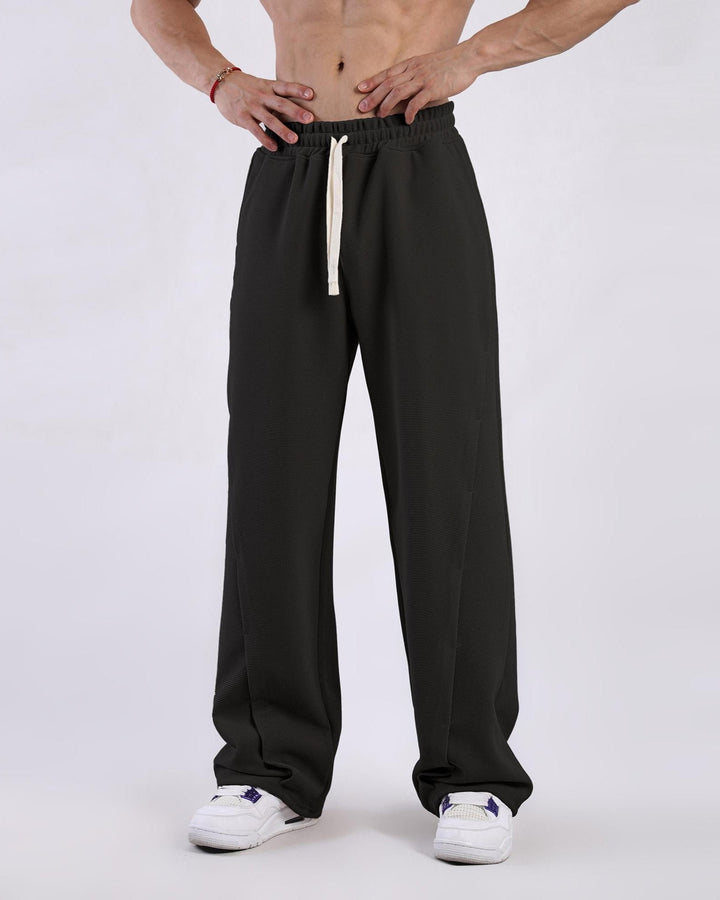 Men's comfortable relaxed fit waffle knit sweatpants with drawstring, perfect for lounge & casual.