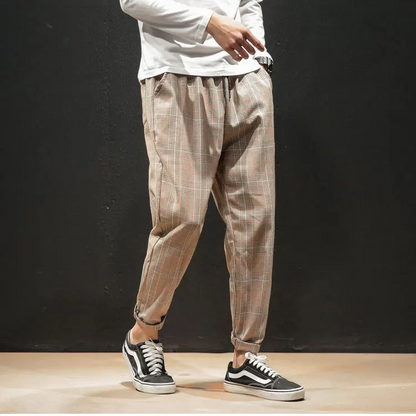 Comfortable and stylish Men's Renegade Plaid Trousers, perfect for modern casual & smart casual looks.