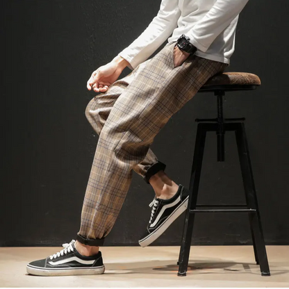 Versatile Men's Renegade Plaid Trousers, seamlessly transitioning from casual outings to smart events.