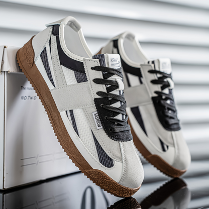 Men's colorful retro sneakers, blending athletic heritage with contemporary streetwear appeal.