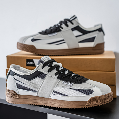 Bold men's athletic sneakers with a vintage flair, excellent for dynamic style and comfort.