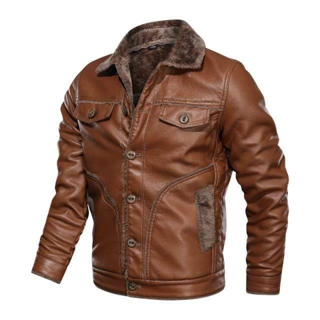 Stylish men's black PU leather motorcycle jacket, vintage design, perfect outerwear for casual fashion