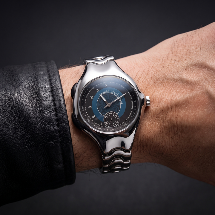 Gift for him: Retro men's oval quartz watch with luminous dial, water resistant & classic vintage style.