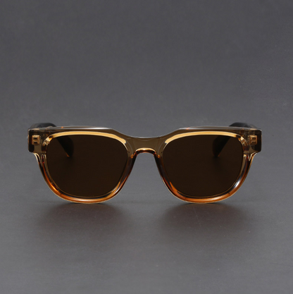 Stylish men's polarized square sunglasses. Retro design for fashion-forward protection and clear vision.