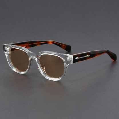 Men's retro polarized sunglasses. Square frames provide UV400 protection, blending fashion & eye safety.