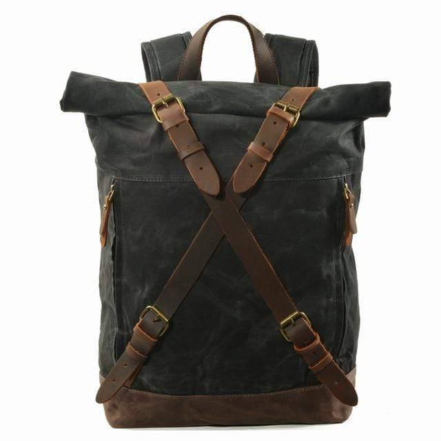 Men's retro waterproof shoulder bag, a tough survival backpack for adventurers