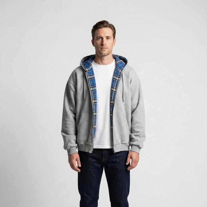 Reversed side of the Josh men's oversized hoodie, showing a contrasting color for versatile dual-style casual wear.