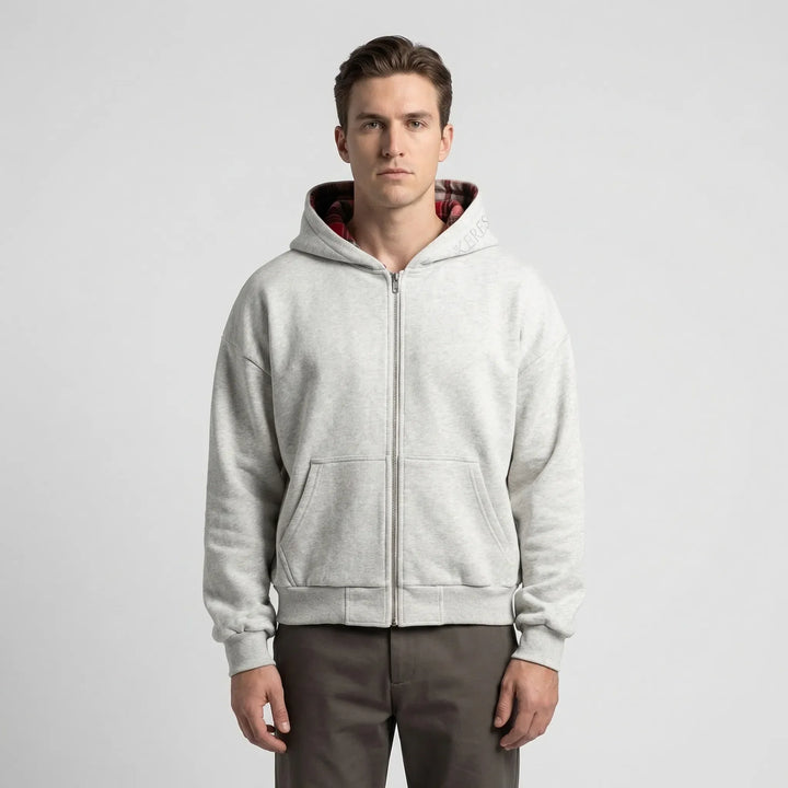Back view of the Josh men's reversible oversized hoodie, emphasizing its relaxed, comfortable fit perfect for streetwear.