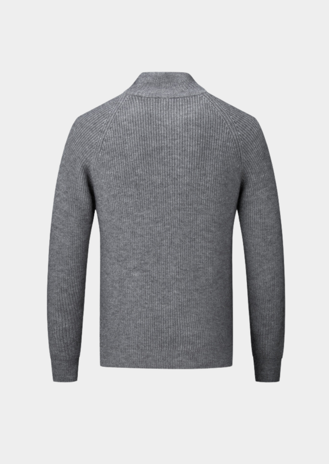 Versatile men's ribbed funnel neck zip jacket, suitable for smart casual and everyday sophisticated style.