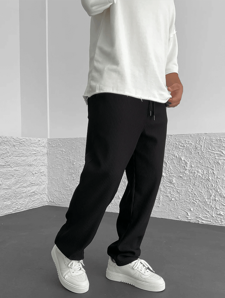 Soft ribbed men's jogger pants, perfect for everyday casual wear and ultimate comfort.