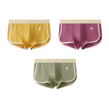 Man wearing supportive ribbed performance briefs, ideal for athletic activities & comfort.