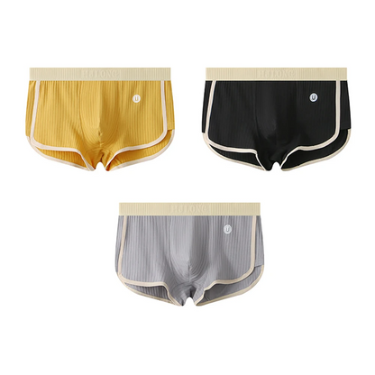 Side view of men's comfortable ribbed briefs, showing full coverage and everyday support.