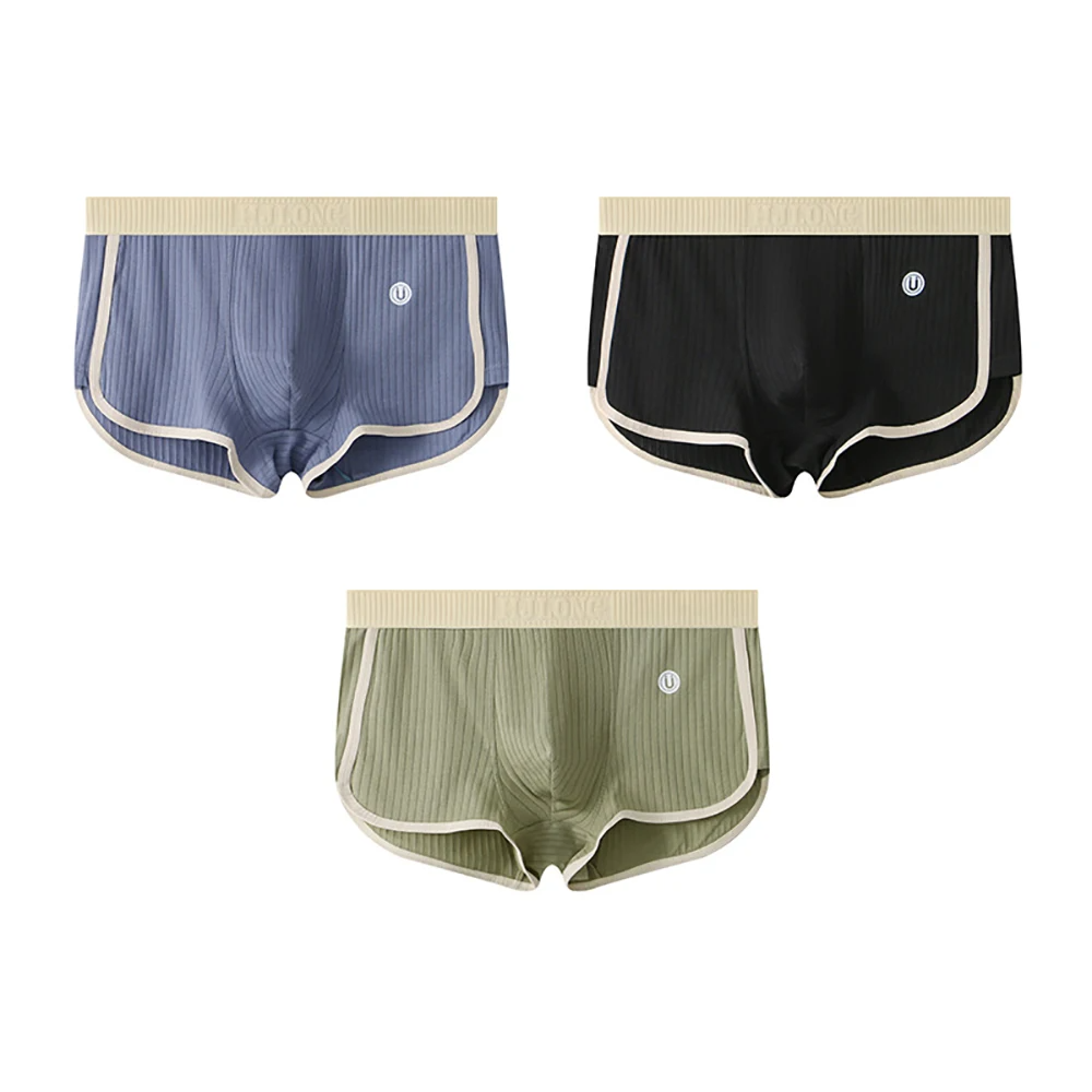 Men's multipack of 3 ribbed performance briefs in retail packaging. Breathable athletic underwear.