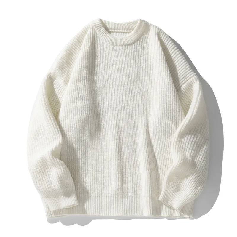 Versatile men's ribbed sweater, a modern dropped shoulder design for effortless layering style.