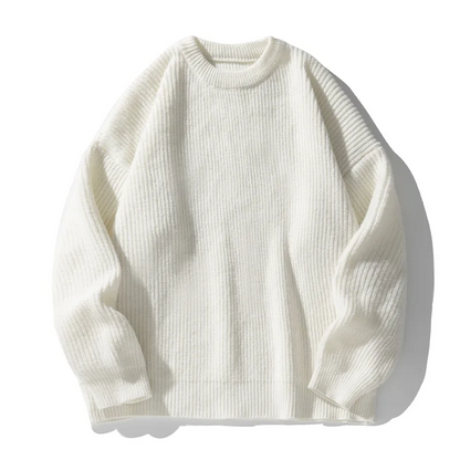Versatile men's ribbed sweater, a modern dropped shoulder design for effortless layering style.