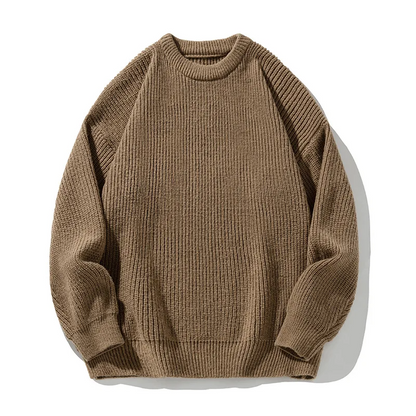 Comfortable men's oversized ribbed pullover, perfect for a relaxed fit and everyday casual wear.