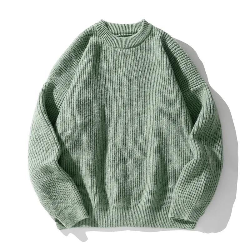 Effortless men's fashion: Ribbed pullover sweater with a relaxed, dropped shoulder design.