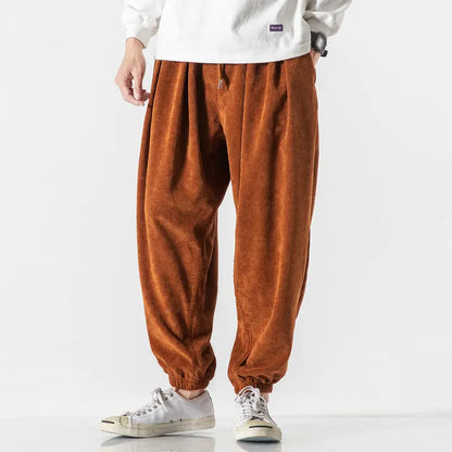 Men's Ridge corduroy pants, relaxed wide leg fit, ideal for comfortable casual everyday wear.