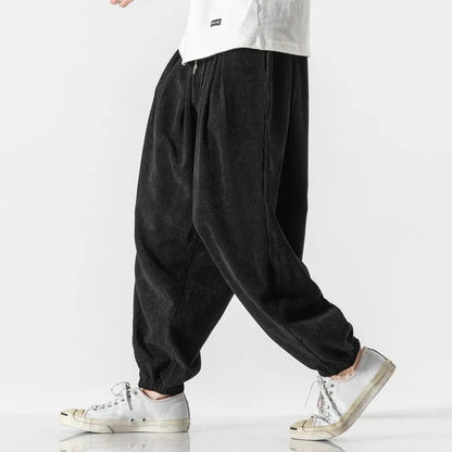 Everyday men's wear: Ridge corduroy pants, relaxed fit with elastic waist for ultimate comfort.