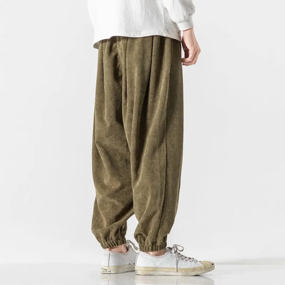 Men's casual Ridge corduroy pants, comfortable relaxed wide leg fit, great for everyday style.