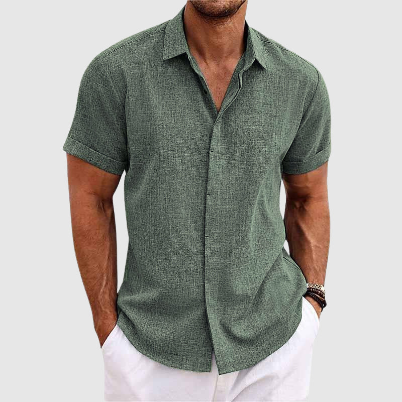 Men's Riviera casual shirt, button-down design offering a relaxed fit for comfortable summer fashion.