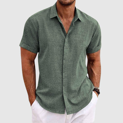 Men's Riviera casual shirt, button-down design offering a relaxed fit for comfortable summer fashion.