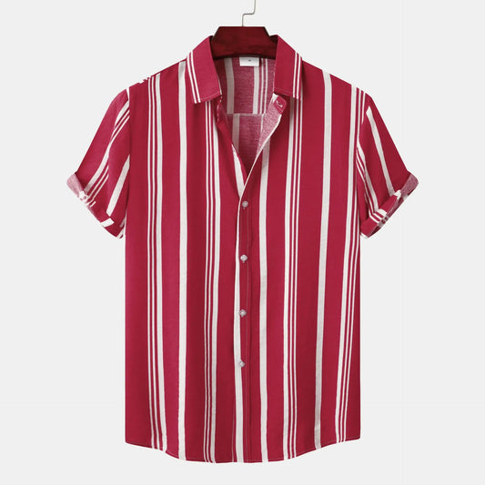 Men's Riviera Stripe Button-Down Shirt, long sleeve, elegant & versatile for smart casual or formal wear.