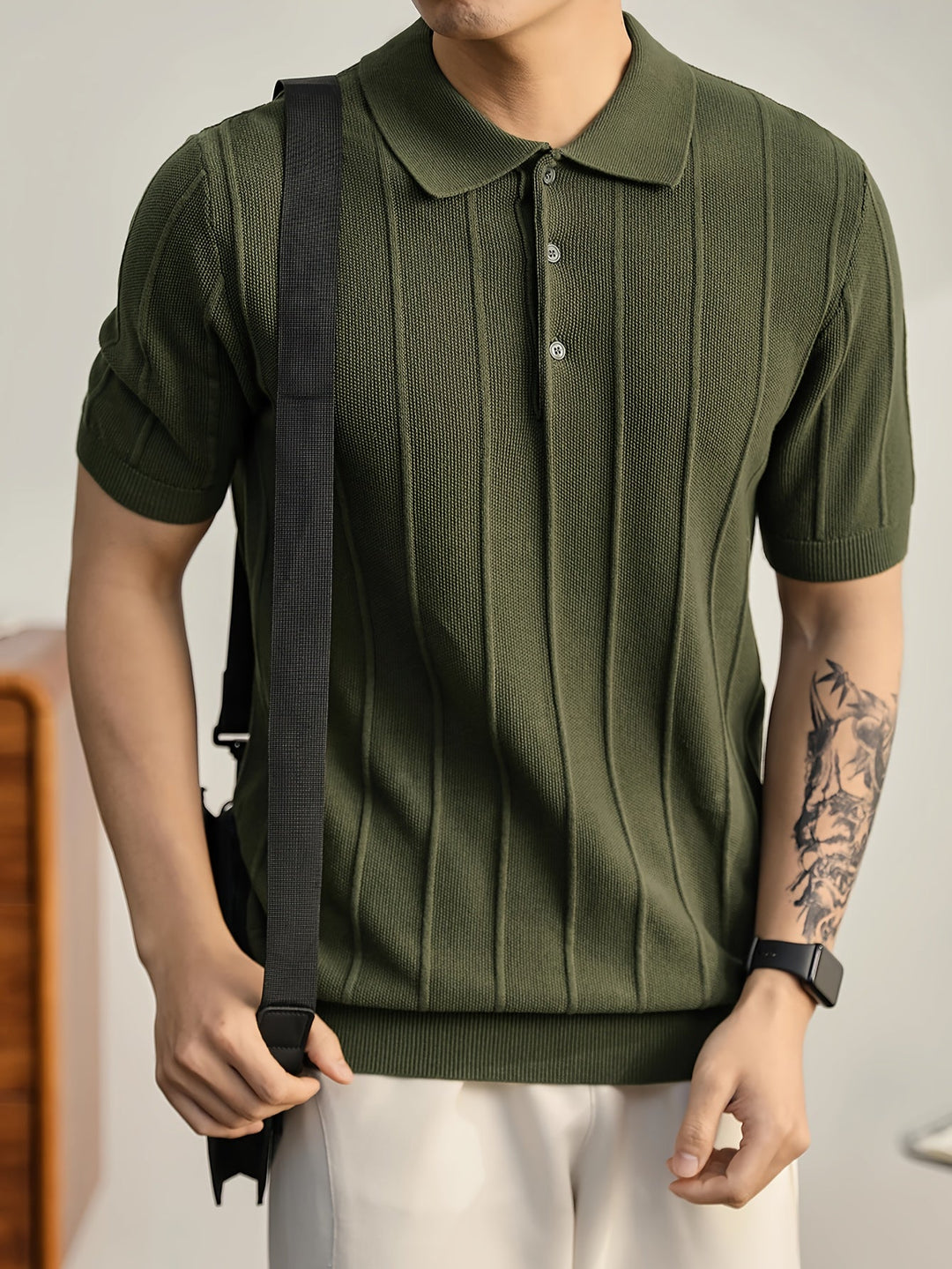 Men's Riviera Textured Polo Shirt, short sleeve, for casual elegance & summer style.