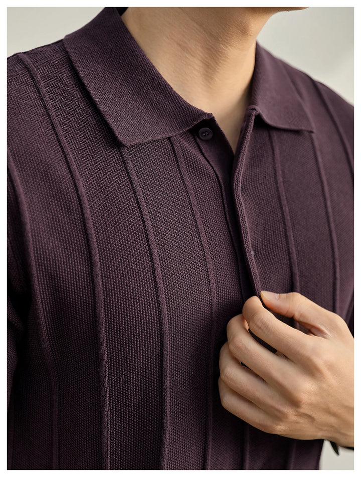 Elegant men's Riviera textured polo, short sleeve for ultimate summer comfort & style.