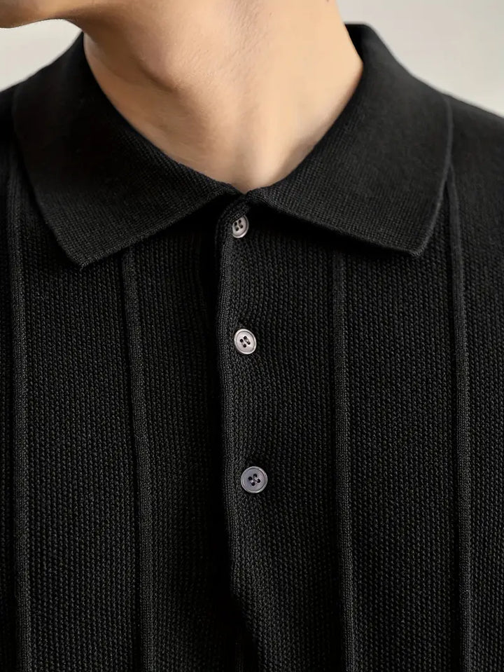 Short sleeve men's polo, textured for a unique feel, bringing Riviera casual elegance.