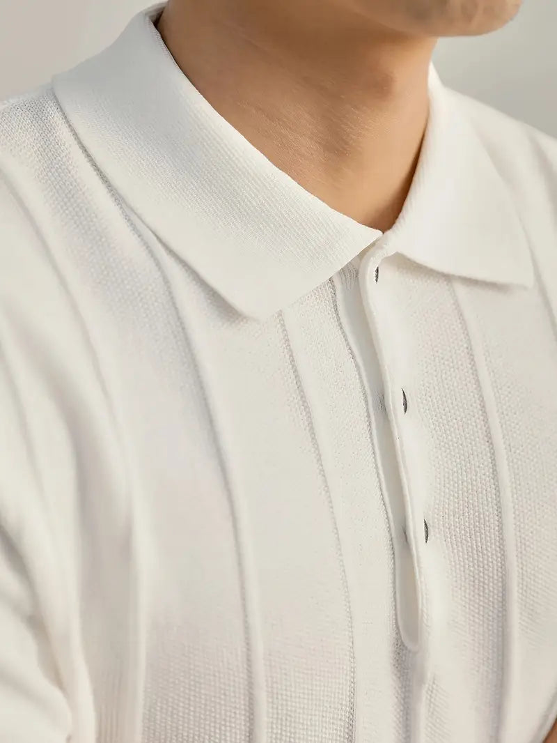 Men's Riviera polo with beautiful texture, short sleeve, a key piece for smart casual spring.